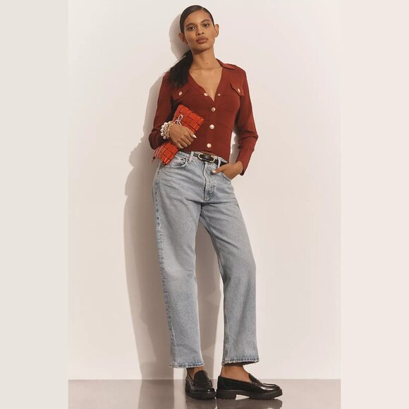 NEW Maeve Size M Women's Collared Cardigan Sweater - Brown - Picture 3 of 4